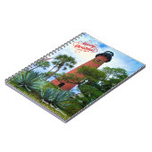 Prettig kerstfeest Jupiter Inlet Lighthouse Florid Notitieboek (Linkerzijde)