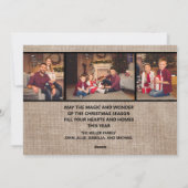 Prettig kerstfeest jute zakdoek buffel geruit vrac feestdagenkaart (Achterkant)