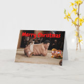 Prettig kerstfeest kaart (Gele Bloem)