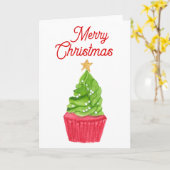 Prettig kerstfeest kaart (Gele Bloem)