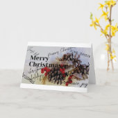 Prettig kerstfeest kaart (Gele Bloem)