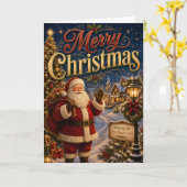 Prettig kerstfeest kaart (Gele Bloem)
