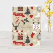 Prettig kerstfeest kaart (Gele Bloem)
