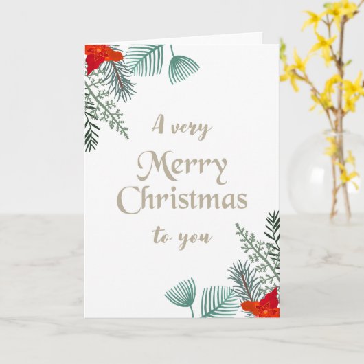 Prettig kerstfeest kaart (Gele Bloem)