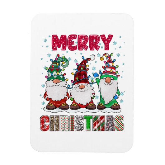 Prettig kerstfeest Kabouter familie Grappige kerst Magneet (Verticaal)