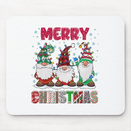 Prettig kerstfeest Kabouter familie Grappige kerst Muismat (Voorkant)