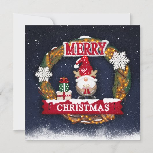 Prettig kerstfeest Kabouter  Kaart (Voorkant)