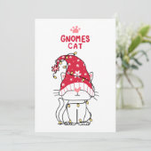 Prettig kerstfeest Kabouter Kat Feestdagenkaart (Staand voorkant)