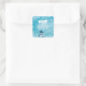 Prettig kerstfeest, Kabouter Sneeuwman Dennenboom  Vierkante Sticker (Tas)
