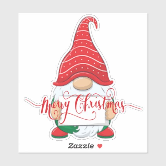Prettig kerstfeest kabouter Sticker (Vel)