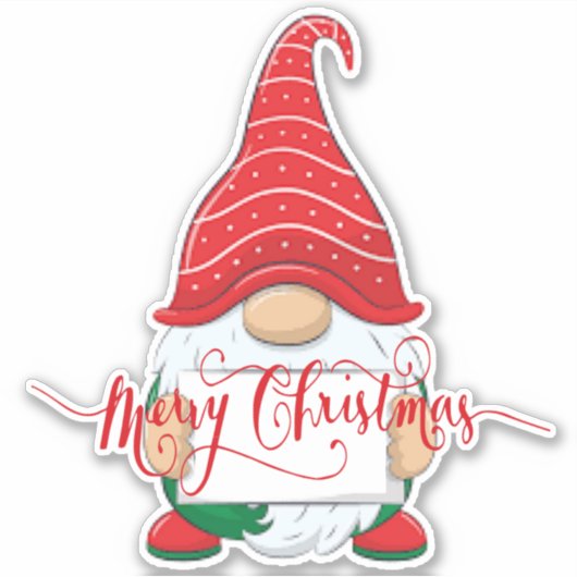 Prettig kerstfeest kabouter Sticker (Voorkant)