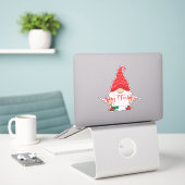 Prettig kerstfeest kabouter Sticker (Laptop op bureau)