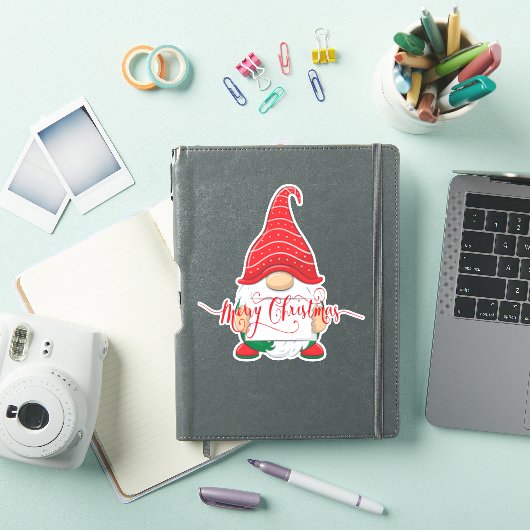 Prettig kerstfeest kabouter Sticker (iPad Cover)