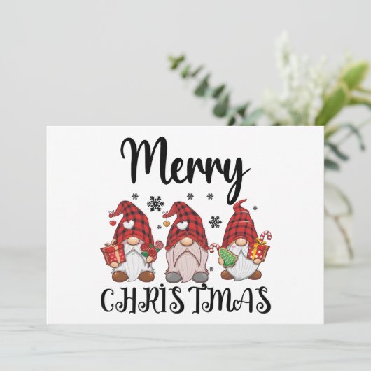 Prettig kerstfeest Kaboutermannetjes Kerst Kaboute Kaart (Staand voorkant)