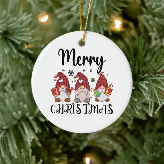 Prettig kerstfeest Kaboutermannetjes Kerst Kaboute Keramisch Ornament (Boom)