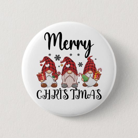 Prettig kerstfeest Kaboutermannetjes Kerst Kaboute Ronde Button 5,7 Cm (Voorkant)