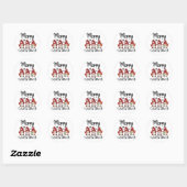 Prettig kerstfeest Kaboutermannetjes Kerst Kaboute Ronde Sticker (Vel)