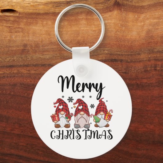 Prettig kerstfeest Kaboutermannetjes Kerst Kaboute Sleutelhanger (Voorkant)