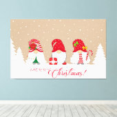 Prettig kerstfeest Kabouters Canvas Afdruk (Insitu (Houten vloer))