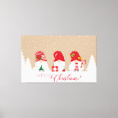 Prettig kerstfeest Kabouters Canvas Afdruk (Voorkant)