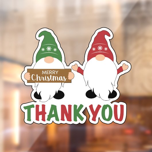 Prettig kerstfeest Kabouters Dank je wel Raamsticker (Vel 2)