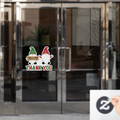 Prettig kerstfeest Kabouters Dank je wel Raamsticker (Kantoordeur)