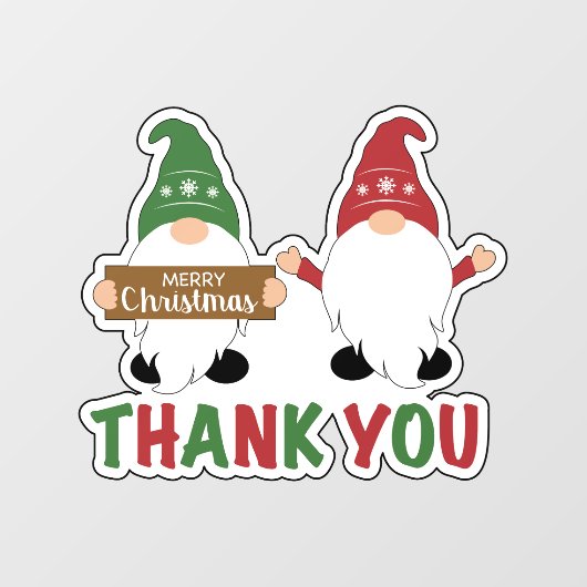 Prettig kerstfeest Kabouters Dank je wel Raamsticker (Vel)
