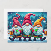 Prettig kerstfeest, kabouters drinken kerstdrankje kaart (Voorkant / Achterkant)