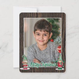 Prettig kerstfeest kabouters geruit (voeg uw foto  feestdagenkaart