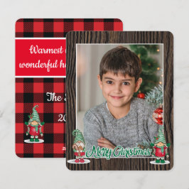 Prettig kerstfeest kabouters geruit (voeg uw foto feestdagenkaart