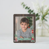 Prettig kerstfeest kabouters plaid (voeg uw foto t feestdagenkaart (Staand voorkant)