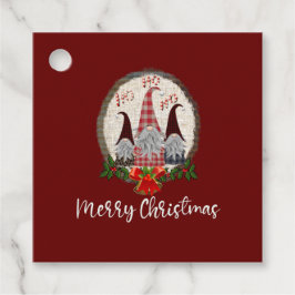 Prettig kerstfeest Kabouters Rood, Rustiek, Geruit Bedankjes Labels