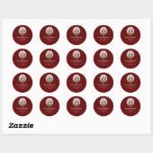 Prettig kerstfeest Kabouters Rood, Rustiek, Geruit Ronde Sticker (Vel)