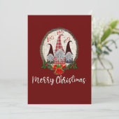 Prettig kerstfeest Kabouters Rood Rustiek, Trendy  Kaart (Staand voorkant)
