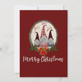 Prettig kerstfeest Kabouters Rood Rustiek, Trendy Kaart