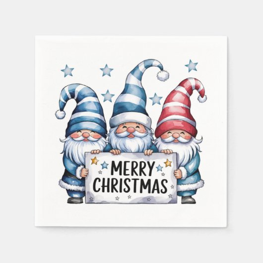 Prettig kerstfeest Kabouters Servet (Voorkant)