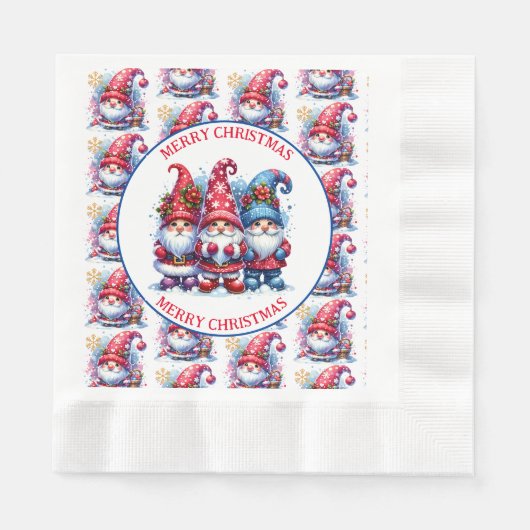 Prettig kerstfeest Kabouters Servet (Voorkant)