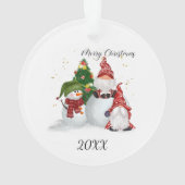 Prettig kerstfeest Kabouters Sneeuwman Ornament (achterkant)