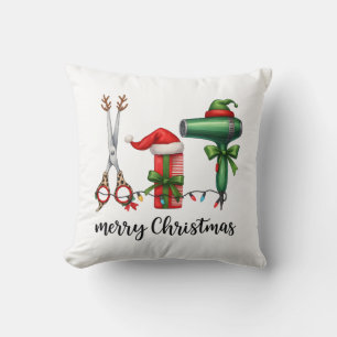 Prettig kerstfeest kapper Festieve stylist Kerstmi Kussen