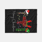 Prettig kerstfeest kapper Funny Tool kapster Fleece Deken (Voorkant (Horizontaal))