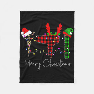Prettig kerstfeest kapper Funny Tool kapster Fleece Deken