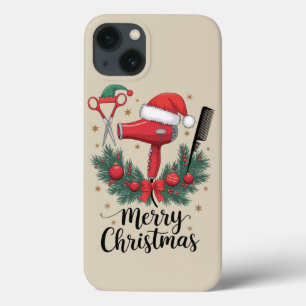 Prettig kerstfeest kapper haardresser Xmas haar  Case-Mate iPhone Case