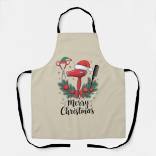 Prettig kerstfeest kapper Kapsalon Kerst Haar  Schort