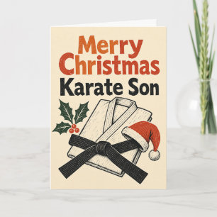 Prettig kerstfeest Karate Zoon Kaart