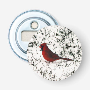 Prettig kerstfeest Kardinaal Button Flesopener