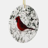 Prettig kerstfeest Kardinaal Keramisch Ornament (Rechts)