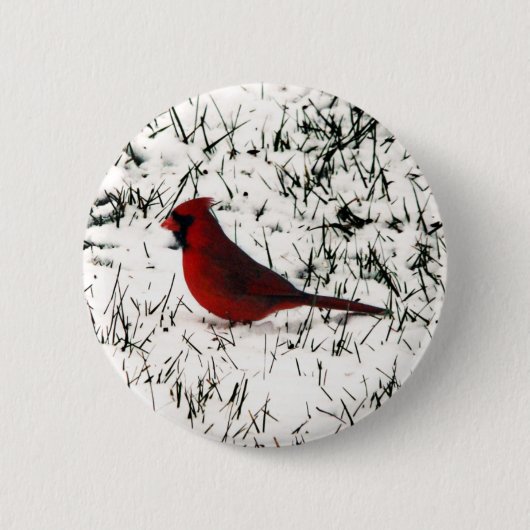 Prettig kerstfeest Kardinaal  Ronde Button 5,7 Cm (Voorkant)