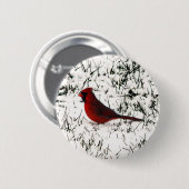Prettig kerstfeest Kardinaal  Ronde Button 5,7 Cm (Voorkant /achterkant)