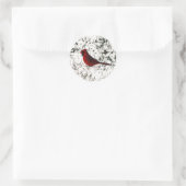 Prettig kerstfeest Kardinaal Ronde Sticker (Tas)