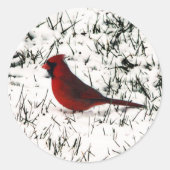 Prettig kerstfeest Kardinaal Ronde Sticker (Voorkant)